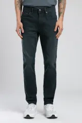 252 LCM 121056 Jeff Erkek Superslim Fit Devon Smb Black Jean Pantolon