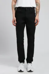 252 LCM 121025 Jack Erkek Slim Fit Stay Black Jean Pantolon