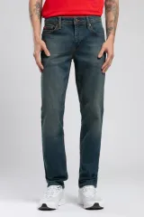 252 LCM 121014 Jagger Erkek Slim Straight Fit Easter Dark Jean Pantolon