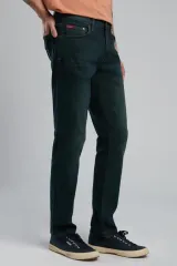 252 LCM 121005 Jagger Erkek Slim Straight Fit Green To Brown Jean Pantolon