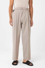 A25Y2799 BEJ MODAL KUMAŞ RELAX FİT KEMERLİ ERKEK PANTOLON