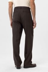 A25Y2809 KAHVE Keten Karışımlı Erkek Baggy Pantolon