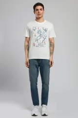 252 LCM 242044 EKRU CAPELA ERKEK O YAKA T-SHIRT