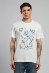 252 LCM 242044 EKRU CAPELA ERKEK O YAKA T-SHIRT