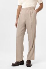 A25Y2809 BEJ Keten Karışımlı Erkek Baggy Pantolon