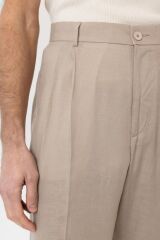 A25Y2809 BEJ Keten Karışımlı Erkek Baggy Pantolon