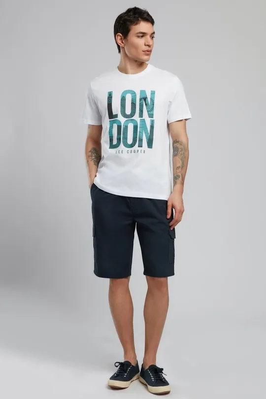 252 LCM 242040 BEYAZ ENZIO ERKEK O YAKA T-SHIRT