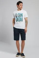 252 LCM 242040 BEYAZ ENZIO ERKEK O YAKA T-SHIRT