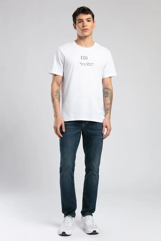 252 LCM 242032 BEYAZ  DESAV ERKEK O YAKA T-SHIRT