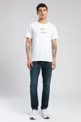 252 LCM 242032 BEYAZ  DESAV ERKEK O YAKA T-SHIRT