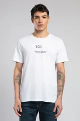 252 LCM 242032 BEYAZ  DESAV ERKEK O YAKA T-SHIRT
