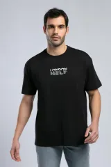 252 LCM 242025 SİYAH ROLANES ERKEK O YAKA T-SHIRT