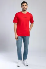 252 LCM 242006 KIRMIZI AYLEX ERKEK O YAKA T-SHIRT
