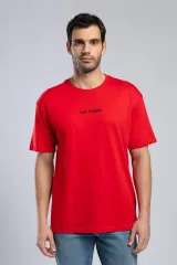 252 LCM 242006 KIRMIZI AYLEX ERKEK O YAKA T-SHIRT
