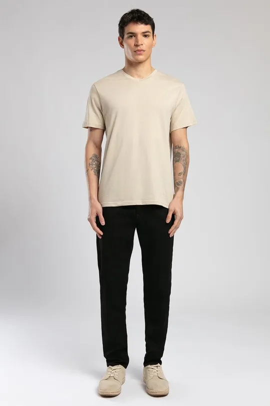 252 LCM 242004 BEJ JONAT ERKEK V YAKA T-SHIRT