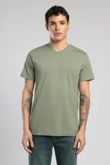 252 LCM 242004 HAKİ JONAT ERKEK V YAKA T-SHIRT