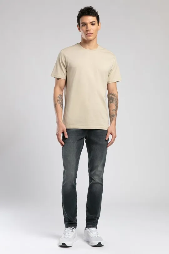 252 LCM 242003 BEJ BASELO ERKEK O YAKA T-SHIRT