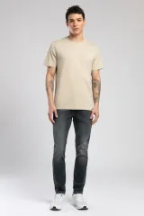 252 LCM 242003 BEJ BASELO ERKEK O YAKA T-SHIRT