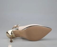 P2533 TEN RENGİ DESENLİ TOPUKLU AYAKKABI