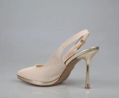 P2533 TEN RENGİ DESENLİ TOPUKLU AYAKKABI