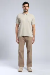 252 LCM 242014 BEJ ROLAN ERKEK POLO YAKA T-SHIRT