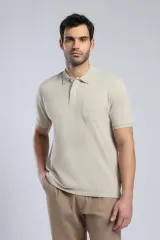 252 LCM 242014 BEJ ROLAN ERKEK POLO YAKA T-SHIRT