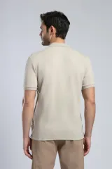 252 LCM 242014 BEJ ROLAN ERKEK POLO YAKA T-SHIRT