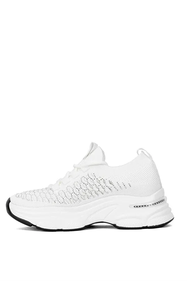 25Y309-3 BEYAZ SNEAKERS TAŞLI