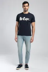 252 LCM 242001 LACİVERT LONDONLOGO ERKEK O YAKA T-SHIRT