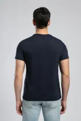 252 LCM 242001 LACİVERT LONDONLOGO ERKEK O YAKA T-SHIRT