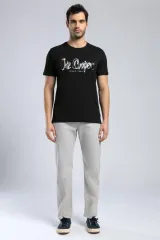 252 LCM 242002 SİYAH DRAWINGLOGO ERKEK O YAKA T-SHIRT