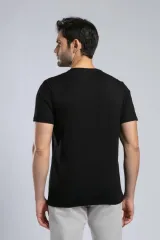 252 LCM 242002 SİYAH DRAWINGLOGO ERKEK O YAKA T-SHIRT