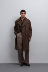 A25Y5010 Kahve Relax Fit Erkek Trençkot