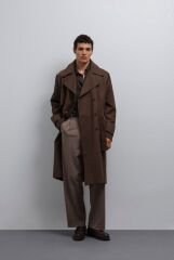 A25Y5010 Kahve Relax Fit Erkek Trençkot
