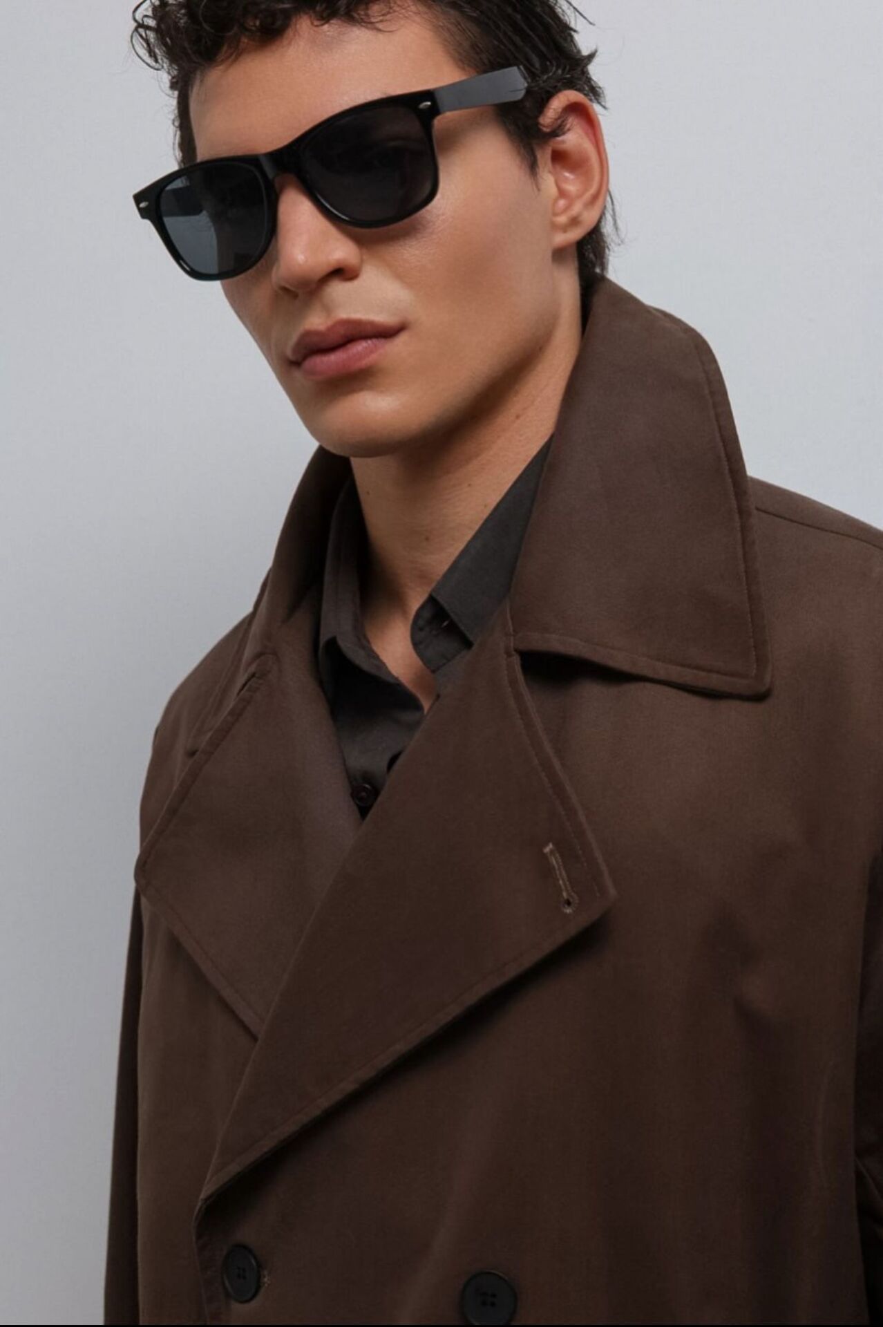 A25Y5010 Kahve Relax Fit Erkek Trençkot