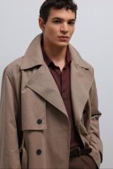 A25Y5010 Bej Relax Fit Erkek Trençkot