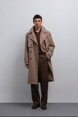 A25Y5010 Bej Relax Fit Erkek Trençkot