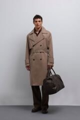 A25Y5010 Bej Relax Fit Erkek Trençkot