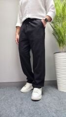 23103 SİYAH  KETEN BAGGY PANTOLON