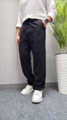 23103 SİYAH  KETEN BAGGY PANTOLON