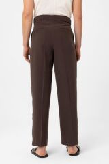 A25Y2799 KAHVE MODAL KUMAŞ RELAX FİT KEMERLİ ERKEK PANTOLON