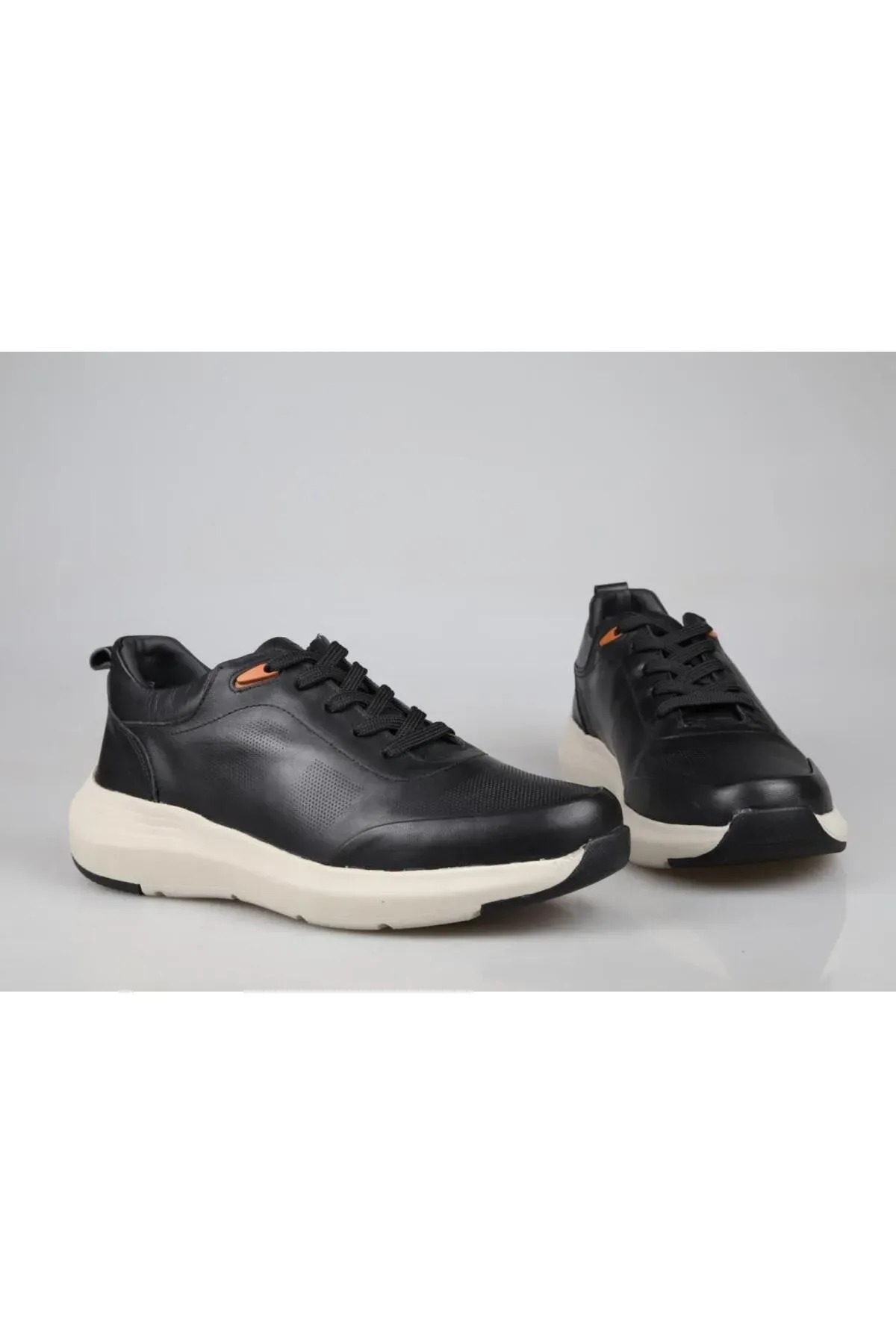 21114 SİYAH HAKİKİ DERİ SNEAKER