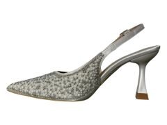 454 K368 SEDEF IŞILTILI BONCUK DETAYLI TOPUKLU AYAKKABI