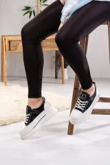 24Y314-8 SİYAH  CONVERSE TARZI AYAKKABI