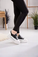 24Y314-8 SİYAH  CONVERSE TARZI AYAKKABI