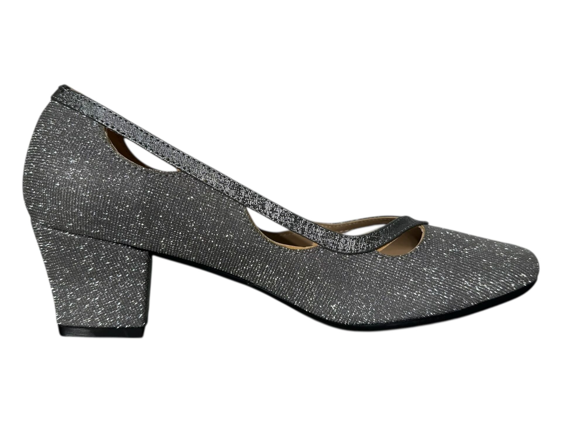 SİMLİ GÜMÜŞ TOPUKLU AYAKKABI