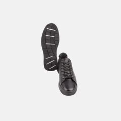 17276 SNEAKER SİYAH DERİ AYAKKABI