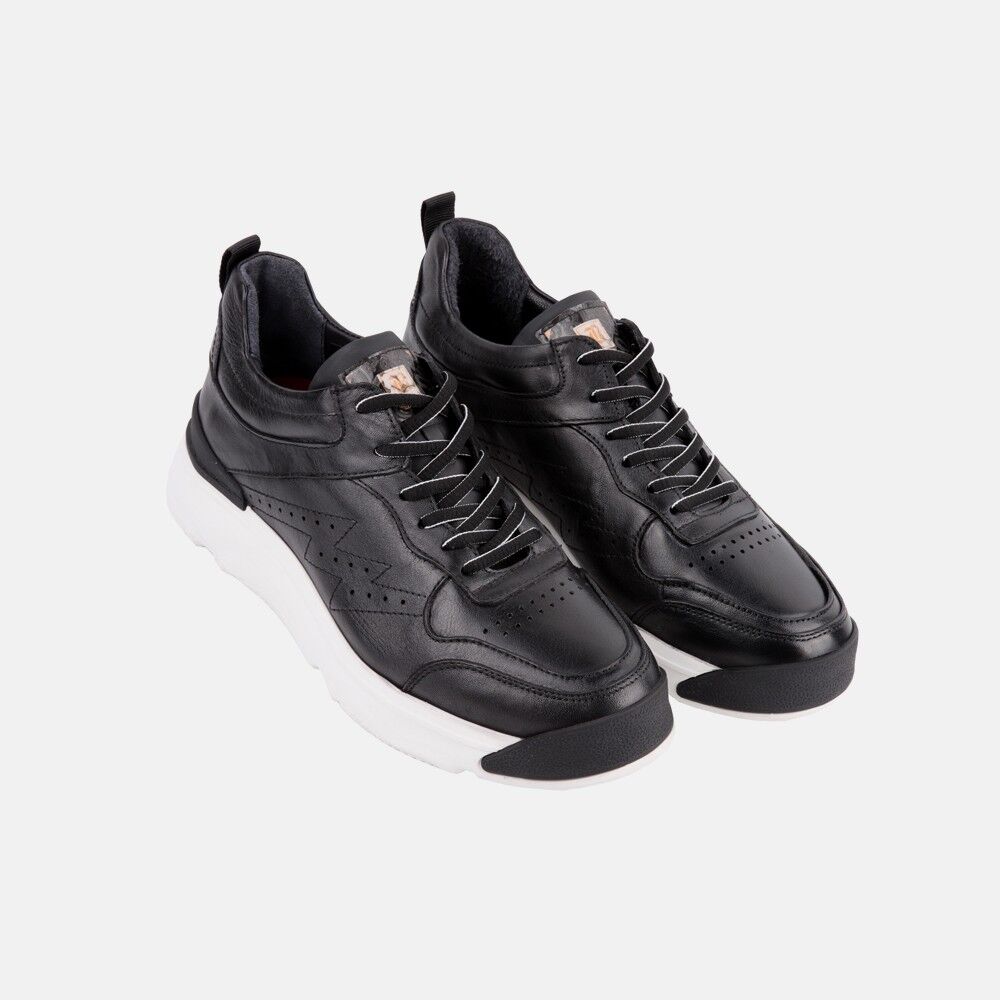 17123 SİYAH SNEAKER DERİ AYAKKABI